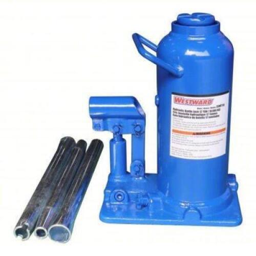 DESCRIPTION: (1) HIGH CLEARANCE BOTTLE JACK BRAND/MODEL: WESTWARD #35MT11 INFORMATION: STEEL, MANUAL HANDLE, MECHANICAL, 12 TON LOAD CAPACITY SIZE: HA