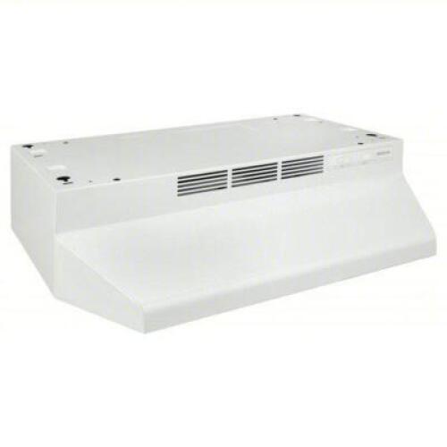 DESCRIPTION: (1) RECIRCULATION RANGE HOOD BRAND/MODEL: BROAN #15J087 INFORMATION: WHITE, STEEL HOUSING, 0 SONES, 2 SPEEDS, 120 V SIZE: 24" WIDE RETAIL