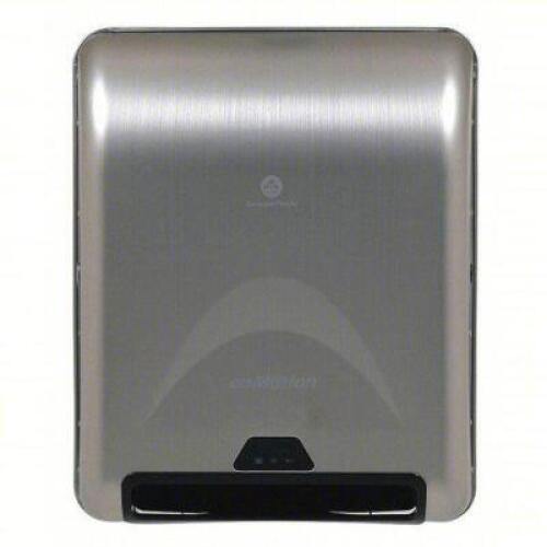 DESCRIPTION: (1) PAPER TOWEL DISPENSER BRAND/MODEL: GEORGIA-PACIFIC #2NY13 INFORMATION: HARDW2OUND, STAINLESS STEEL SIZE: 8" W X 1-1/2" RETAIL$: $335.