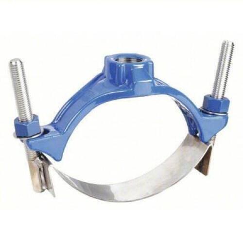 DESCRIPTION: (1) SADDLE CLAMP BRAND/MODEL: SMITH-BLAIR #5LGP5 INFORMATION: BLUE, EPOXY IRON, 1 STRAP SIZE: 6" PIPE RETAIL$: $98.43 EA QTY: 1