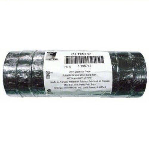 DESCRIPTION: (10) ROLLS OF (10) INSULATING ELECTRICAL TAPE BRAND/MODEL: PRODUCT NUMBER #19N747 INFORMATION: BLACK, VINYL SIZE: 3/4" X 60' RETAIL$: $12