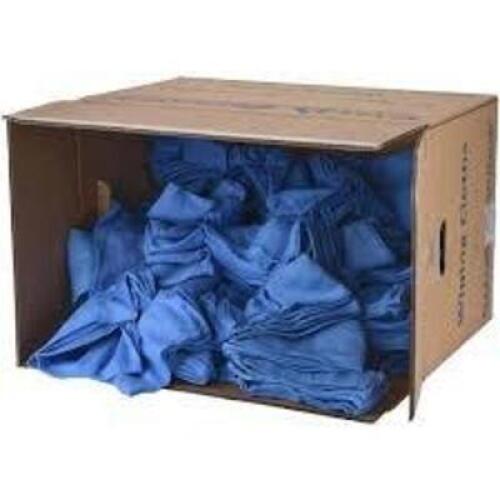 DESCRIPTION: (1) BOX OF REUSABLE TOWELSINFORMATION: BLUE TOWELSRETAIL$: $185.04 EASIZE: APPROX 25LBSQTY: 1