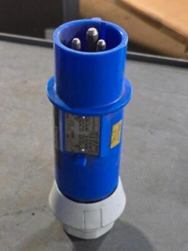 DESCRIPTION: (2) 3 PIN PLUG CONNECTORS SIZE: 250 V 16 AMP RETAIL$: $120.00 QTY: 2