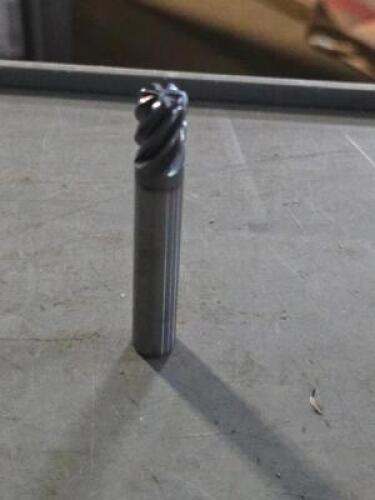 DESCRIPTION: (4) SOLID CARBIDE CORNER RADIUS END MILL BRAND MODEL MA FORD 118354 SIZE: 3/8" DIA 1/2" LOC RETAIL$: $296.36 QTY: 4