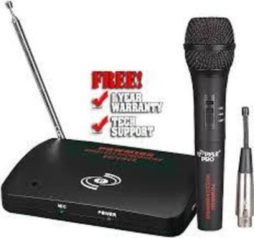 DESCRIPTION: (1) WIRELESS MICROPHONE BRAND MODEL PYLE PDWM100 RETAIL$: $46.59 QTY: 1