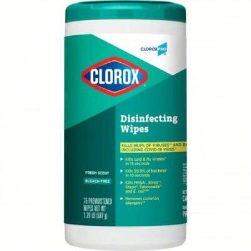 DESCRIPTION: (6) CONTAINERS OF (75) RTU WIPES BRAND/MODEL: CLOROX 15949 SIZE: 6-75CT RETAIL$: $80.35 QTY: 6