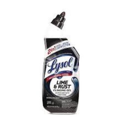 DESCRIPTION: (6) LIME AND RUST CLINGING GEL TOILET BOWL CLEANER BRAND/MODEL: LYSOL RAC98013EA SIZE: 24oz RETAIL$: $39.42 QTY: 6