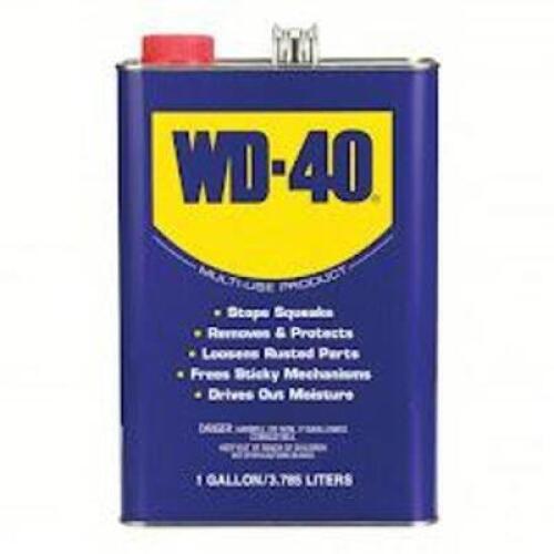 DESCRIPTION: (1) CAN GENERAL PURPOSE LUBRICANT BRAND/MODEL: WD 40 490118 SIZE: 1GAL RETAIL$: $49.80 QTY: 1