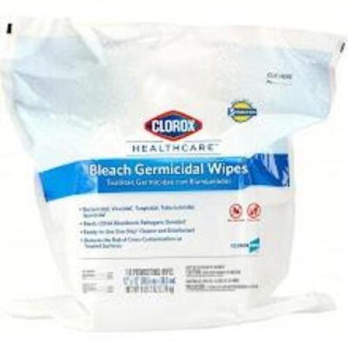 DESCRIPTION: (4) BAGS GERMICIDAL DISINFECTING WIPES BRAND/MODEL: CLOROX/4XKR8 INFORMATION: 110 WIPES PER BAG SIZE: 12" X 12" SHEET SIZE RETAIL$: $258.