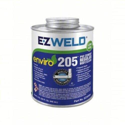DESCRIPTION: (4) REGULAR BODY CLEAR PVC CEMENT BRAND/MODEL: EZ WELD ENVIRO 205 SIZE: 32 OZ RETAIL$: $52.24 QTY: 4