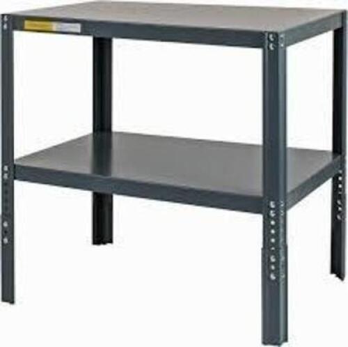 DESCRIPTION: (1) WORK TABLE BRAND/MODEL: WORKSMART #WS-MH-WKBN-128 INFORMATION: STEEL, HEAVY DUTY, GRAY SIZE: 36" X 24" X 28.54" RETAIL$: $215.40 EA Q