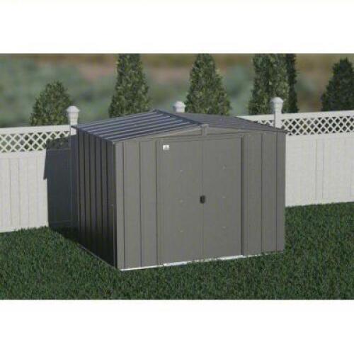 DESCRIPTION: (1) OUTDOOR SHED BRAND/MODEL: ARROW #783W90 INFORMATION: CHARCOAL, STEEL, UNASSEMBLED SIZE: 99.8 in x 71.3 in x 72.9 in RETAIL$: $712.80