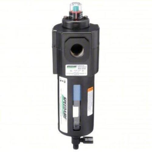 DESCRIPTION: (1) PNEUMATIC OIL FILTER BRAND/MODEL: SPEEDAIRE #4ZL46 INFORMATION: COALESCING, 1/2 IN NPT, 0.01 MICRON, 35 CFM, 150 PSI MAX OP PRESSURE