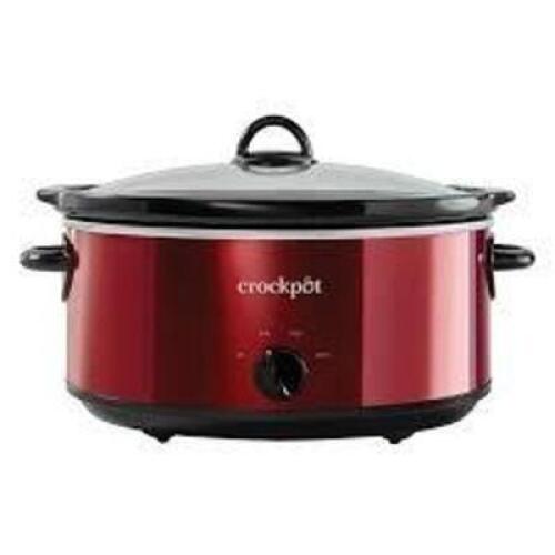 DESCRIPTION: (1) SLOW COOKER BRAND/MODEL: CROCKPOT INFORMATION: RED SIZE: 7 QT RETAIL$: $59.87 EA QTY: 1