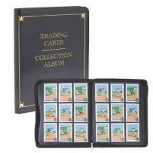 DESCRIPTION: (3) TRADING CARD ALBUM INFORMATION: ZIPPER, LEATHER BOUND, BLACK, NO CARDS INCLUDED RETAIL$: $34.99 EA QTY: 3