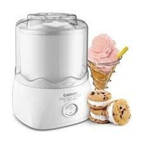 DESCRIPTION: (1) FROZEN DESSERT MAKER BRAND/MODEL: CUISINART #ICE-20WM1 INFORMATION: WHITE RETAIL$: $99.99 EA QTY: 1