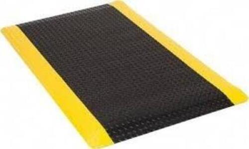 DESCRIPTION: (1) ANTI FATIGUE MAT BRAND/MODEL: WEARWELL #73358491 INFORMATION: BLACK WITH YELLOW BORDER SIZE: 1" X 3' X 5' RETAIL$: $155.39 EA QTY: 1
