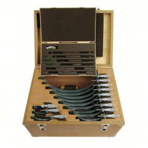 DESCRIPTION: (1) MECHANICAL OUTSIDE MICROMETER SET BRAND MODEL MITUTOYO 103-908-40 INFORMATION: 12 MICS 11 STANDARDS SIZE: 0-12" RETAIL$: $3,080.49 QT
