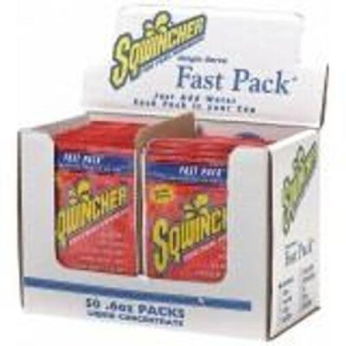 DESCRIPTION: (2) PACKS OF (50) FRUIT PUNCH DRINK CONCENTRATE BRAND/MODEL: SQWINCHER 1UFJ2 SIZE: 0.6mL RETAIL$: $64.56 QTY: 2