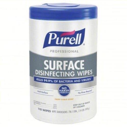 DESCRIPTION: (6) CANISTERS DISINFECTING WIPES BRAND/MODEL: PURELL 9342-06 SIZE: 110 CT RETAIL$: $113.71 QTY: 6