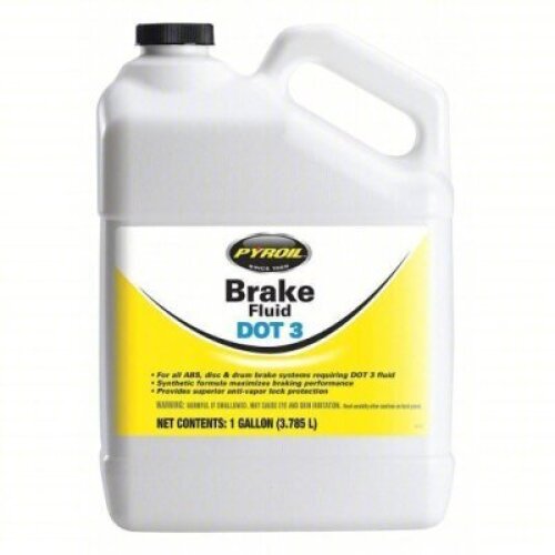 DESCRIPTION:&nbsp;(1) DOT 3 BRAKE FLUIDBRAND/MODEL:&nbsp;PYROIL PYBF1SIZE:&nbsp;1 GALRETAIL$:&nbsp;$50.24QTY:&nbsp;1