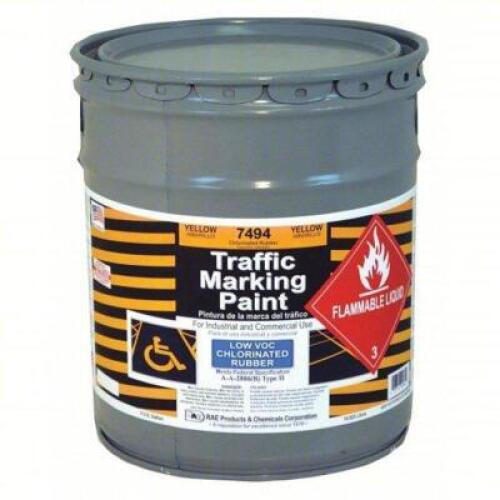 DESCRIPTION: (1) YELLOW TRAFFIC MAKING PAINT BRAND/MODEL: REA 7494-05 INFORMATION: CHLORINATED RUBBER SIZE: 5 GAL RETAIL$: $534.06 QTY: 1