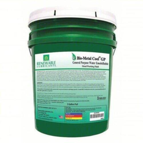 DESCRIPTION: (1) WATER SOLUBLE CUTTING OIL BRAND/MODEL: RENWABLE LUBRICANTS 86804 SIZE: 5 GAL RETAIL$: $384.67 QTY: 1