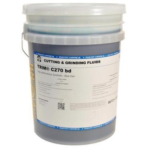 DESCRIPTION: (1) HIGH PERFORMANCE SYTHETIC CUTTING FLUID BRAND/MODEL: MASTER FLUID TRIM C270 BD INFORMATION: BLUE DYE SIZE: 5 GAL RETAIL$: $212.80 QTY
