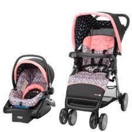 DESCRIPTION: (1) DISNEY SIMPLE FOLD LX TRAVEL SYSTEM BRAND/MODEL: DISNEY BABY #TR382GAF INFORMATION: Minnie Varsity RETAIL$: $169.00 SIZE: 24.50 x 19.