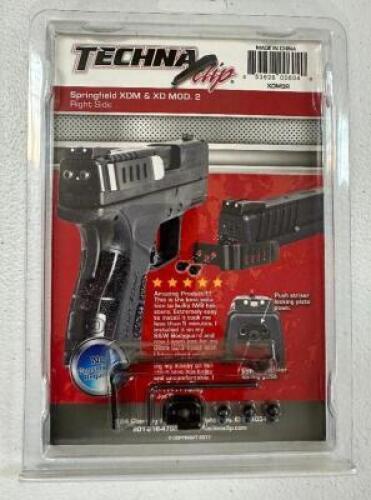DESCRIPTION (5) TECHNA CLIPS FOR SPRINGFIELD XDM AND XD MODES ADDITIONAL INFORMATION RETAILS FOR $22 EACH THIS LOT IS: SOLD BY THE PIECE LOCATION MIDD