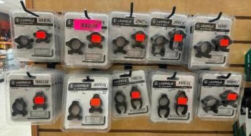 DESCRIPTION (36) LEUPOLD SCOPE MOUNTS THIS LOT IS: SOLD BY THE PIECE LOCATION MIDDLE FLOOR QTY 36