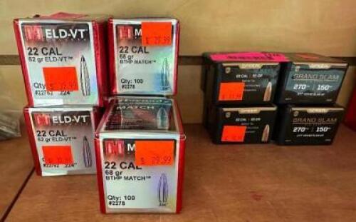DESCRIPTION (8) ASSORTED BOXES OF 22 CAL AMMUNITION THIS LOT IS: SOLD BY THE PIECE LOCATION MIDDLE FLOOR QTY 8