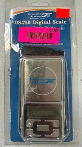 DESCRIPTION FRANKFORD DS-750 DIGITAL SCALE ADDITIONAL INFORMATION RETAILS FOR $42 LOCATION GUN COUNTER QTY 1