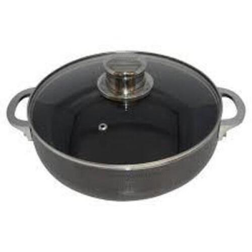 DESCRIPTION: (1) ROUND DUTCH OVEN BRAND/MODEL: IMUSA INFORMATION: BLACK RETAIL$: $22.26 SIZE: 3.75 QT QTY: 1