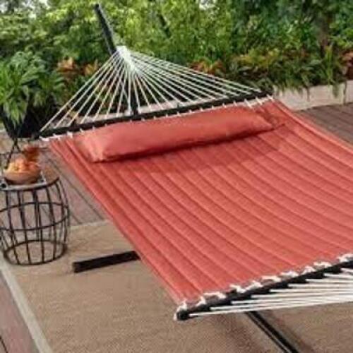 DESCRIPTION: (1) HAMMOCK WITH PILLOW BRAND/MODEL: MAINSTAYS #TAH813 INFORMATION: RED RETAIL$: $75.00 SIZE: 55X75 QTY: 1