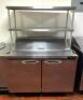 2-DOOR REFRIGERATED PREP TABLE ON CASTERS WITH RISER SHELF