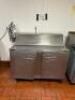 48" 2-DOOR REFRIGERATE PREP TABLE ON CASTERS - 2