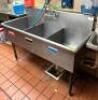 57" 3-COMPARTMENT STAINLESS STEEL SINK