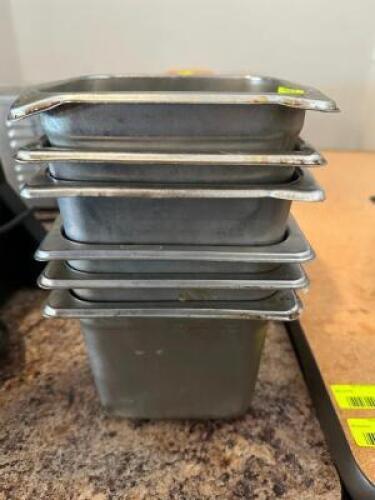 (6) - STAINLESS INSERTS WITHOUT LIDS