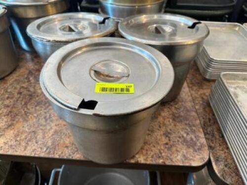 (3) - STAINLESS INSERTS WITH LIDS