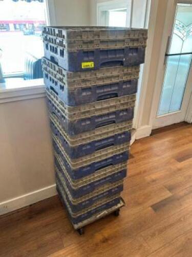 (8) - GLASSWARE RACKS