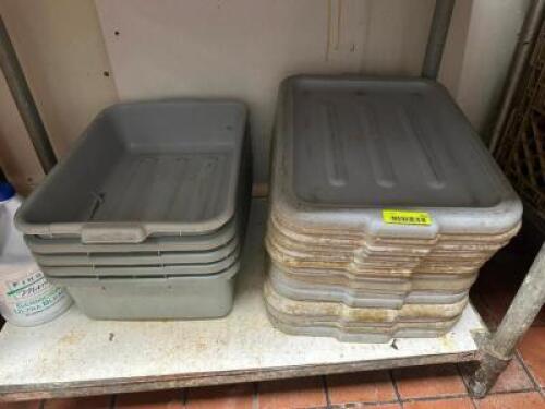 (5) - BUS TUBS WITH LIDS