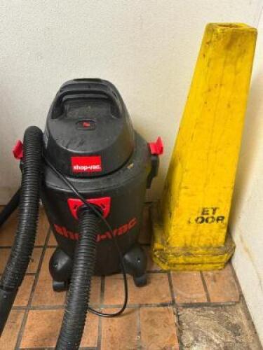 SHOP VAC AND WET FLOOR SIGN