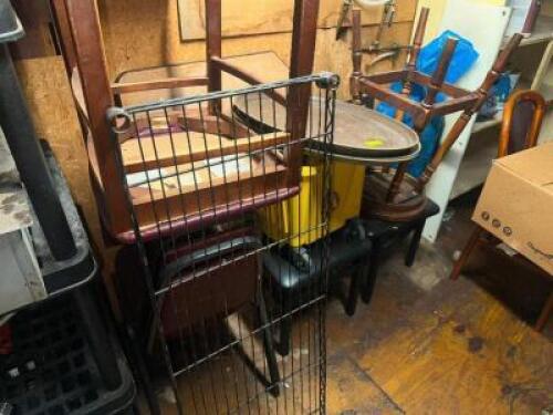 ASSORTED CHAIRS, HARDWARE, JANITORIAL SUPPLIES