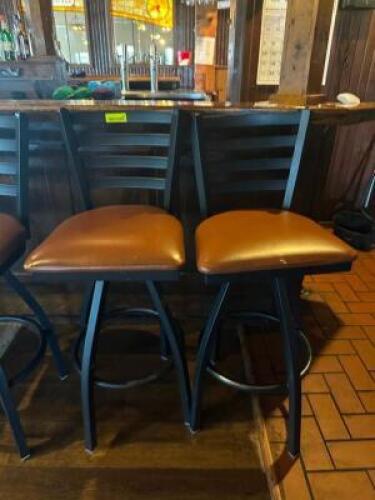 (2) - HIGH-TOP METAL BACK BARSTOOLS