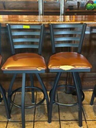 (2) - HIGH-TOP METAL BACK BARSTOOLS