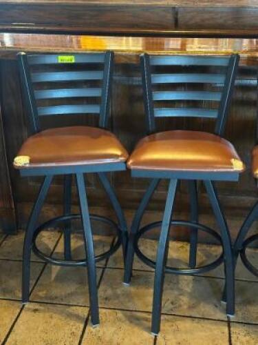 (2) - HIGH-TOP METAL BACK BARSTOOLS