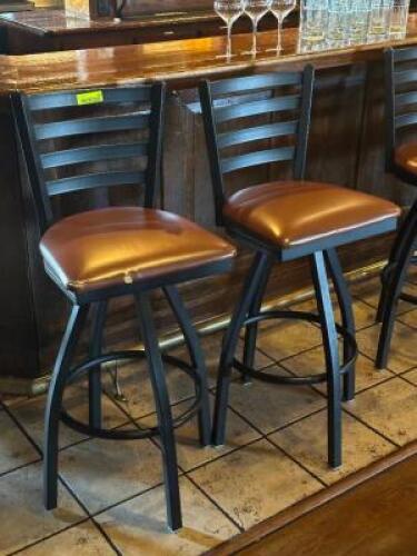 (2) - HIGH-TOP METAL BACK BARSTOOLS