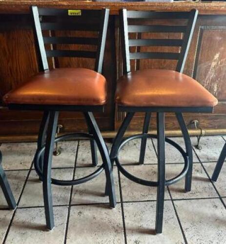 (2) - HIGH-TOP METAL BACK BARSTOOLS