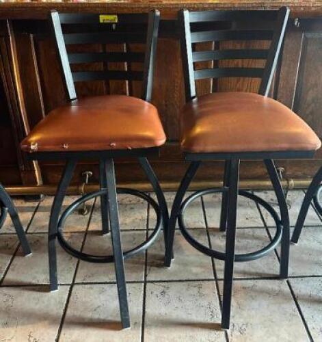 (2) - HIGH-TOP METAL BACK BARSTOOLS